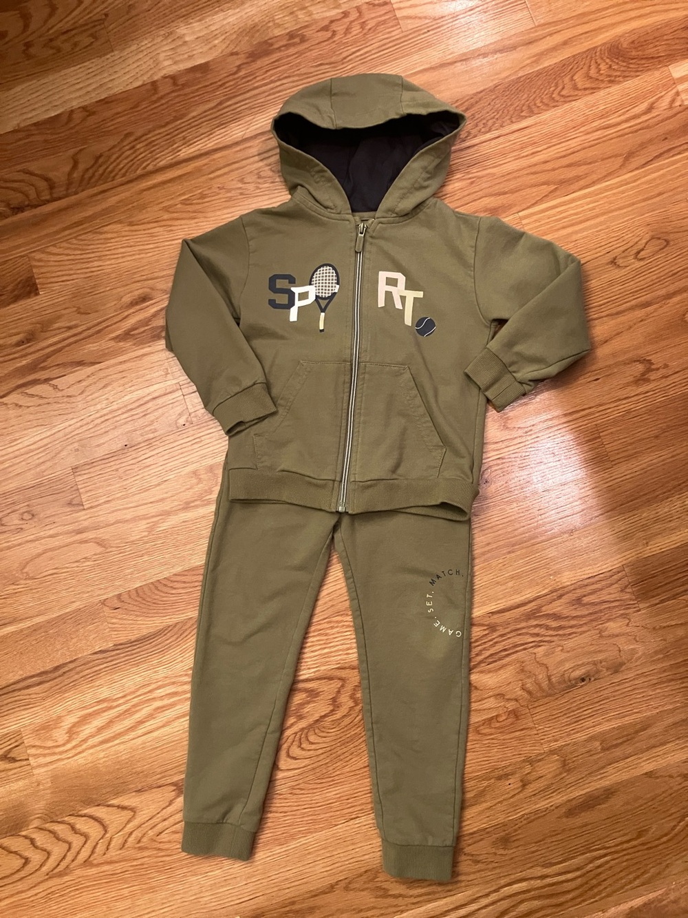 Mayoral Olive Green Zip-Up Hoodie & Joggers Set